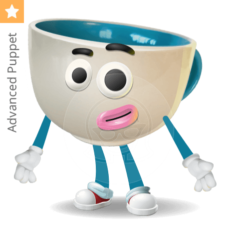 Cute Coffee Cup Character Animator Puppet